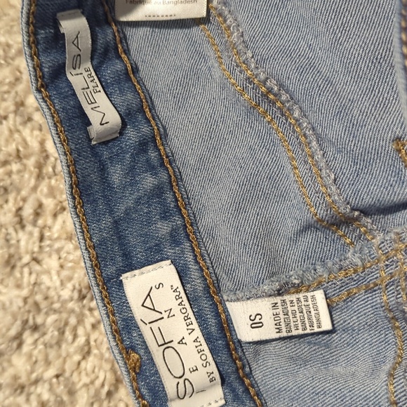 Sofia Jeans Side Panel Melisa Flare Button Front Size 0 Short Y2K Style - Picture 9 of 13